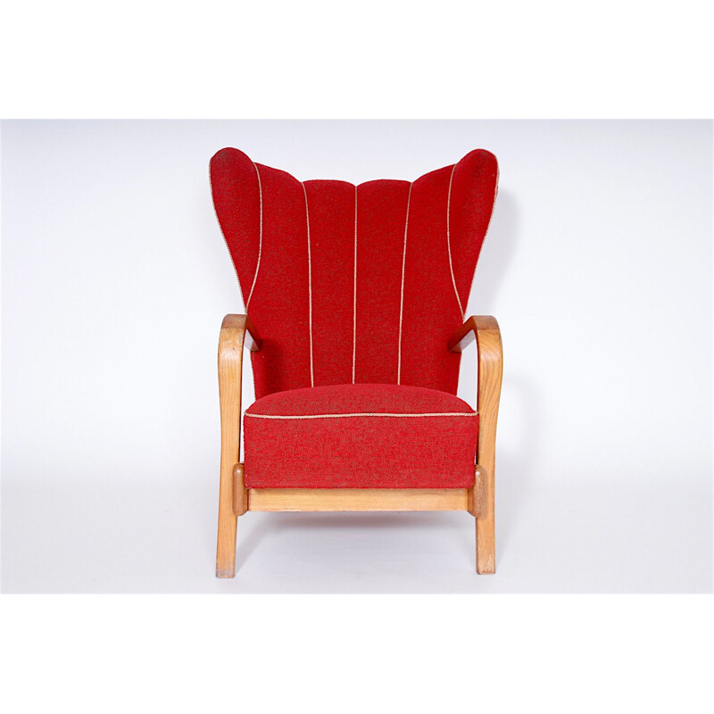 Rode vintage fauteuil 1950