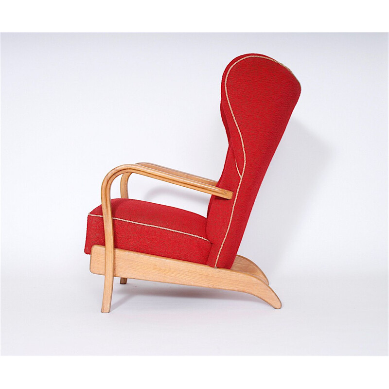 Rode vintage fauteuil 1950