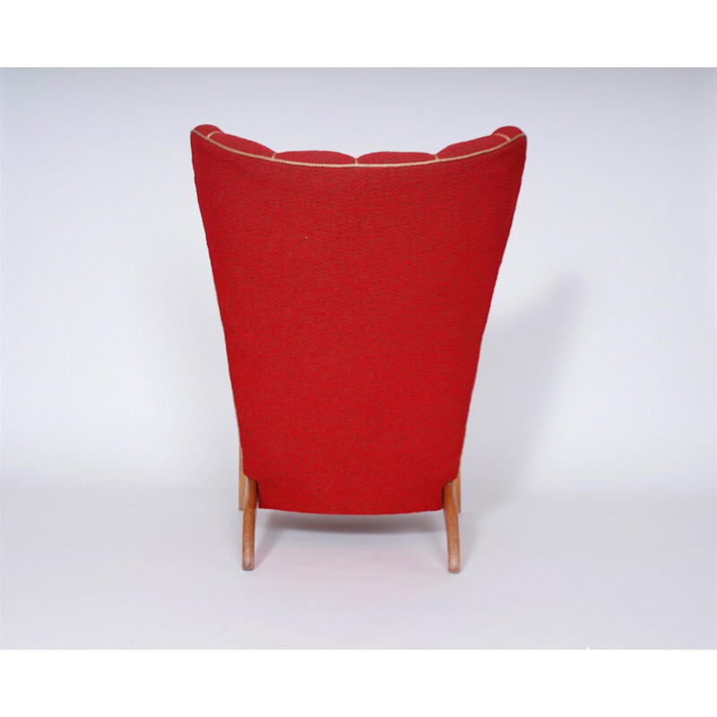Vintage red wing chair 1950