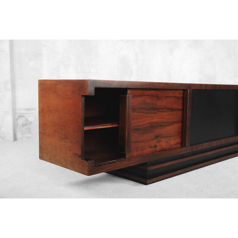 Vintage geometric rosewood low sideboard 1950