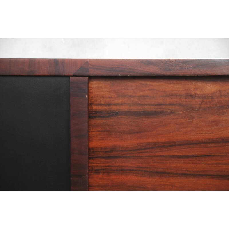 Vintage geometric rosewood low sideboard 1950