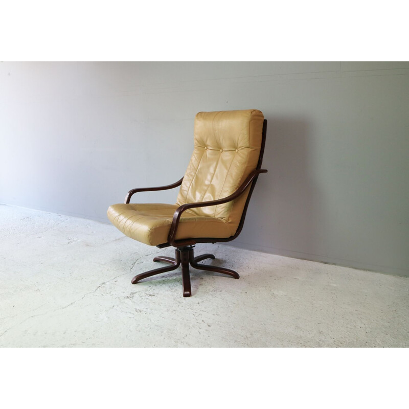 Vintage armchair in beech Denmark 1970s