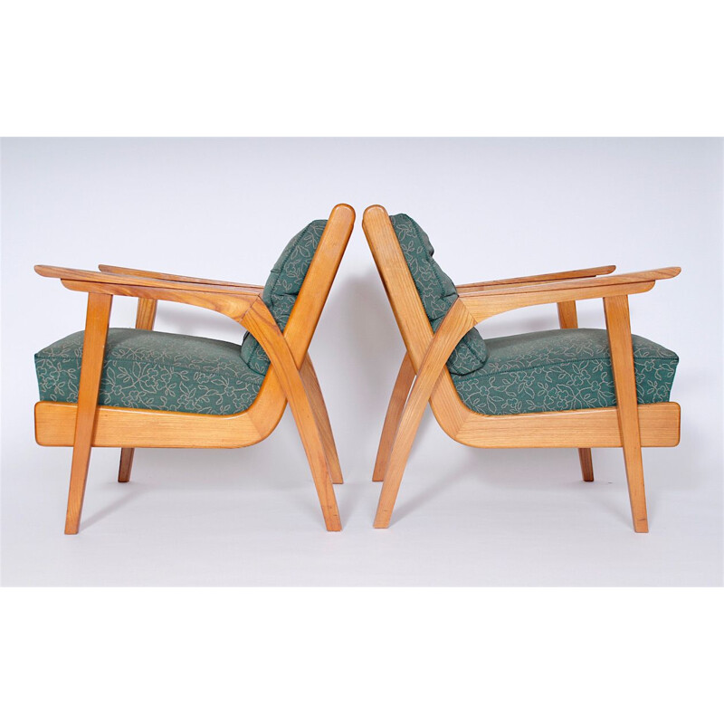 Set of 2 vintage armchairs Czechoslovakia 1950s