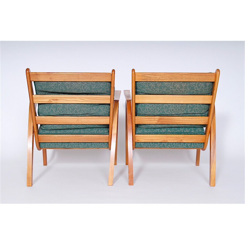 Set of 2 vintage armchairs Czechoslovakia 1950s