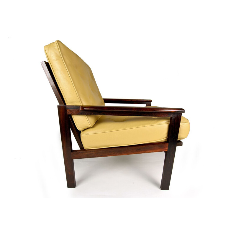 Ensemble de 2 fauteuils vintage et repose-pied par Illum Wikkelso pour Niels Eilersen, danois années 1960