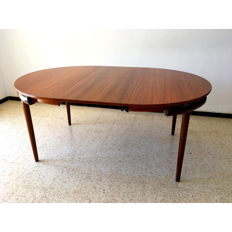 Table à repas vintage en teck par Hans Olsen pour Frem Rojle Danemark 1950s