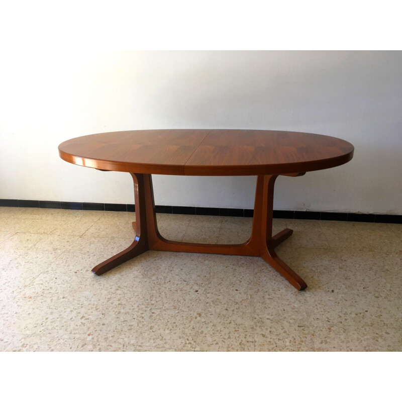 Vintage dining table NF in teak with extensions France 1960s