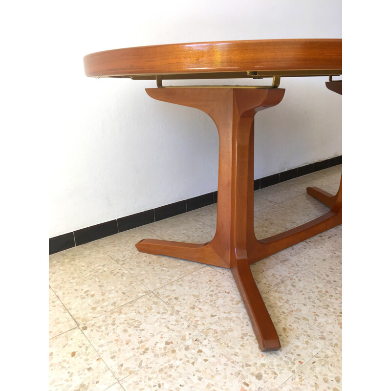 Vintage dining table NF in teak with extensions France 1960s