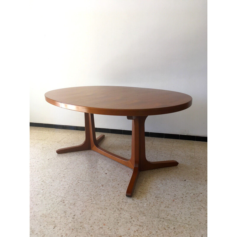 Vintage dining table NF in teak with extensions France 1960s