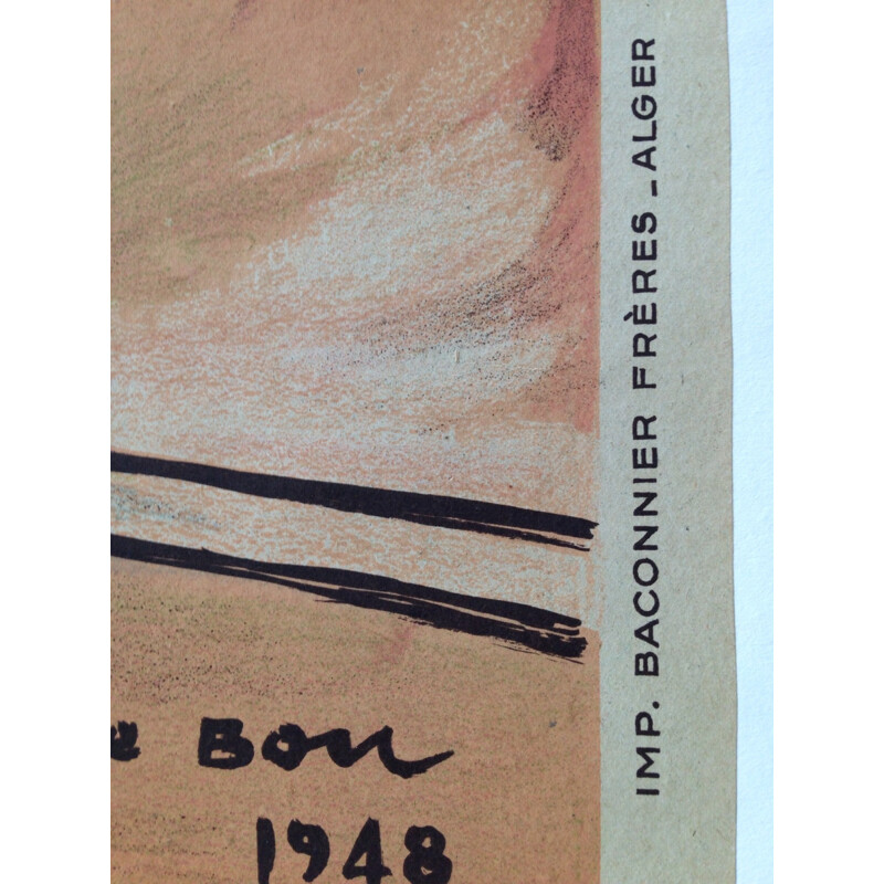 Affiche Chemins de Fer Algériens, Emile BON - 1948