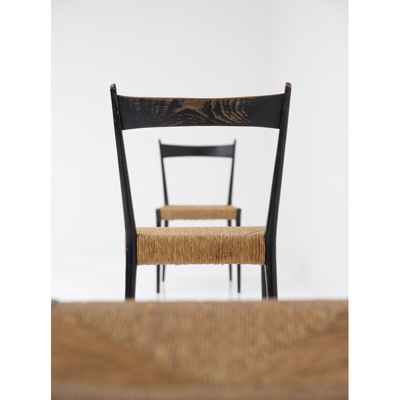 Set of 6 vintage S2 chairs for Belform in cherrywood 1950