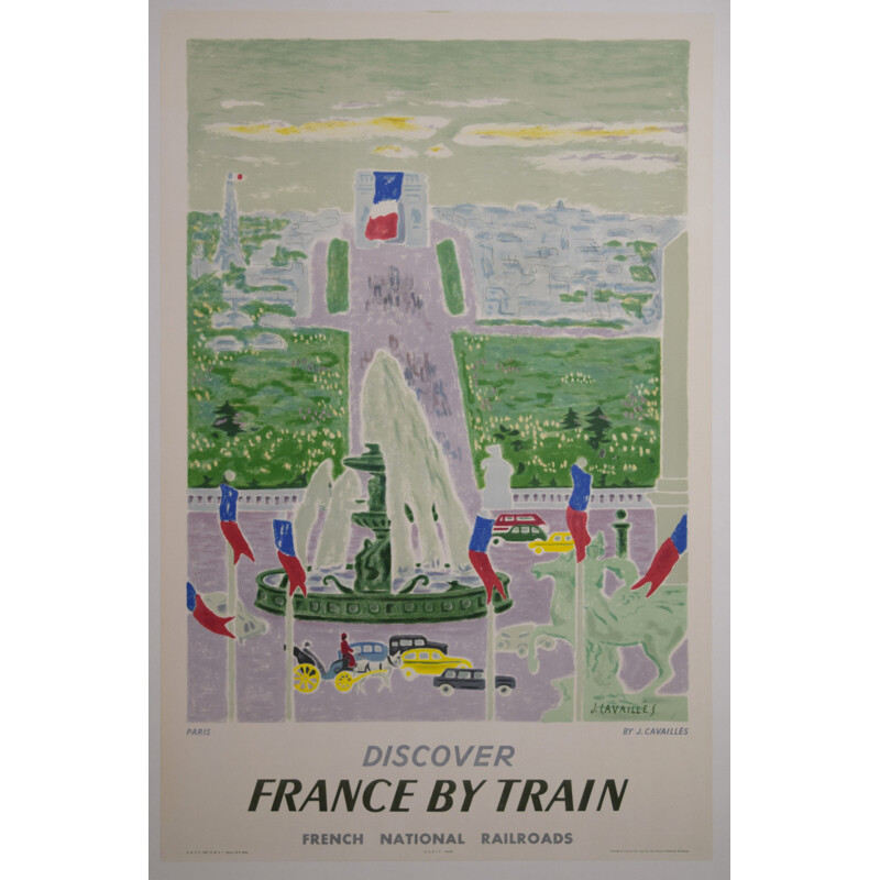 Affiche vintage SNCF, Jean-Jules Louis CAVAILLES - 1957