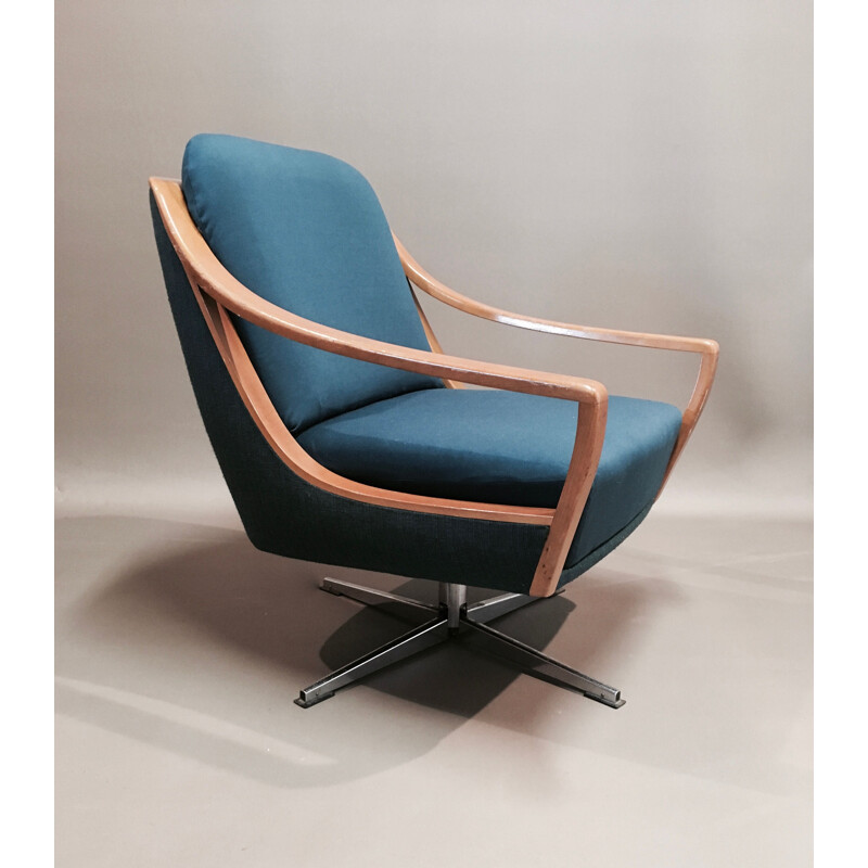 Vintage scandinavian swivel armchair,1950