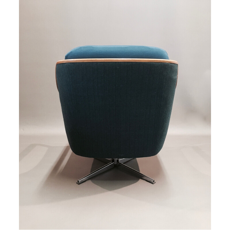 Fauteuil vintage pivotant Scandinave,1950