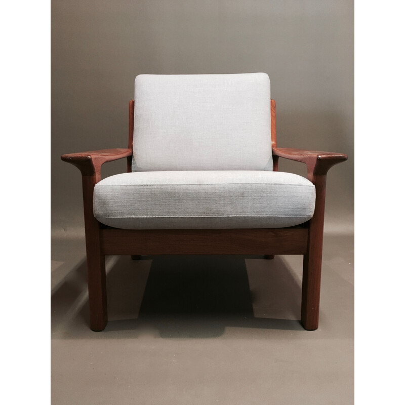 Fauteuil vintage scandinave en teck,1950