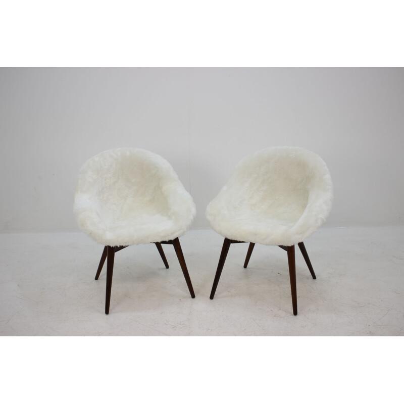 Pair of 2 vintage dining chairs by Miroslav Navratil ,1960