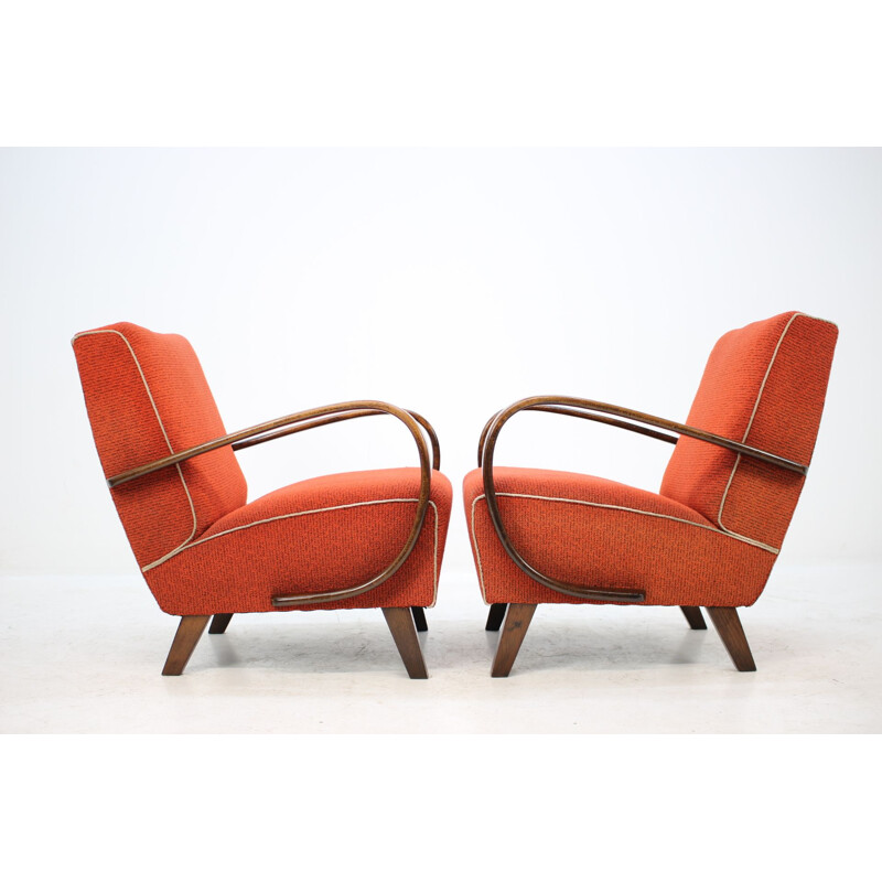 2 vintage armchairs by Jindřich Halabala,1950