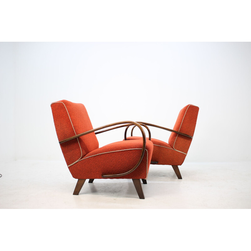 2 vintage armchairs by Jindřich Halabala,1950