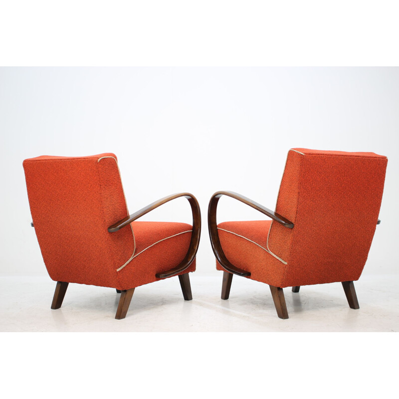 2 fauteuils vintage par Jindřich Halabala,1950