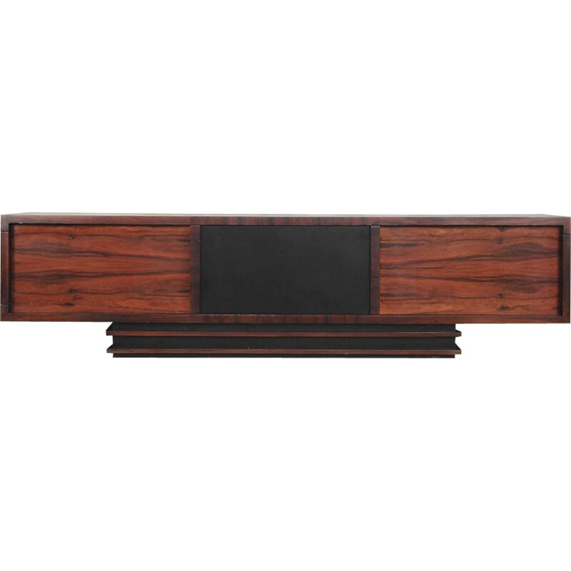 Vintage geometric rosewood low sideboard 1950