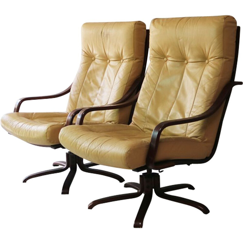 Fauteuil vintage en hêtre Danemark années 1970