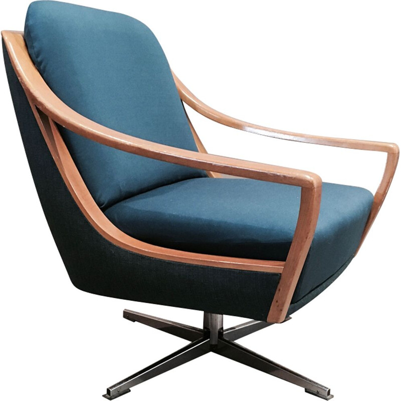 Vintage scandinavian swivel armchair,1950