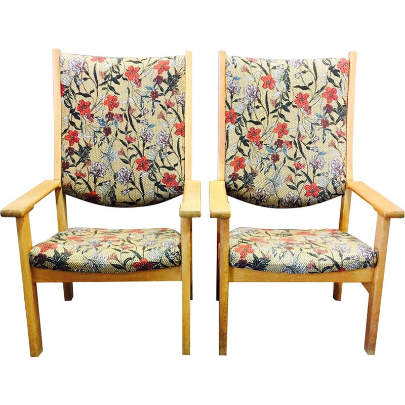 2 fauteuils vintage scandinave "Getama" par Hans Wegner,1950
