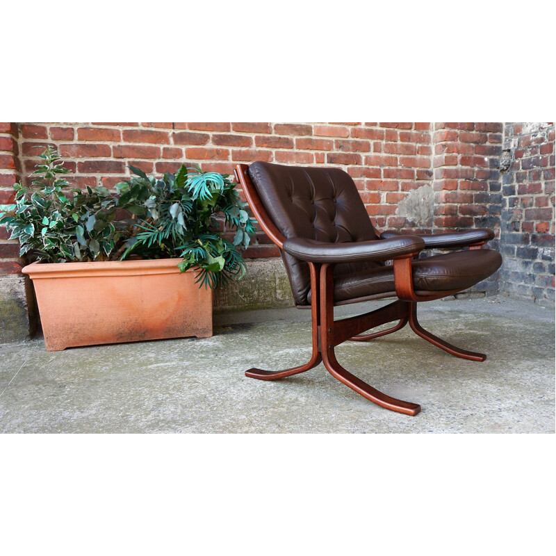 Pair of Scandinavian vintage leather armchairs,1970