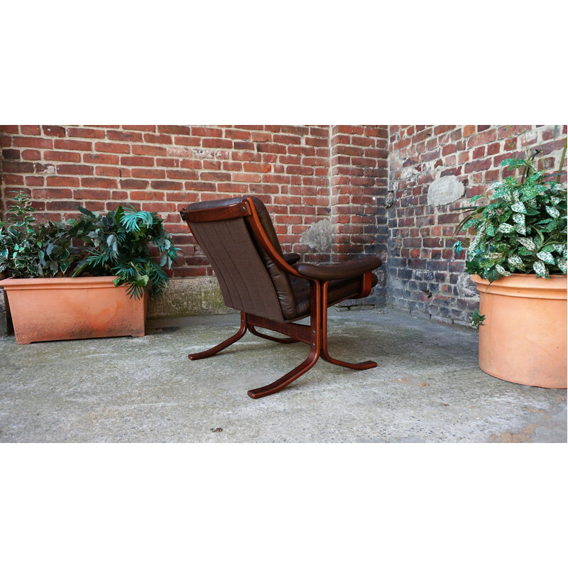 Pair of Scandinavian vintage leather armchairs,1970