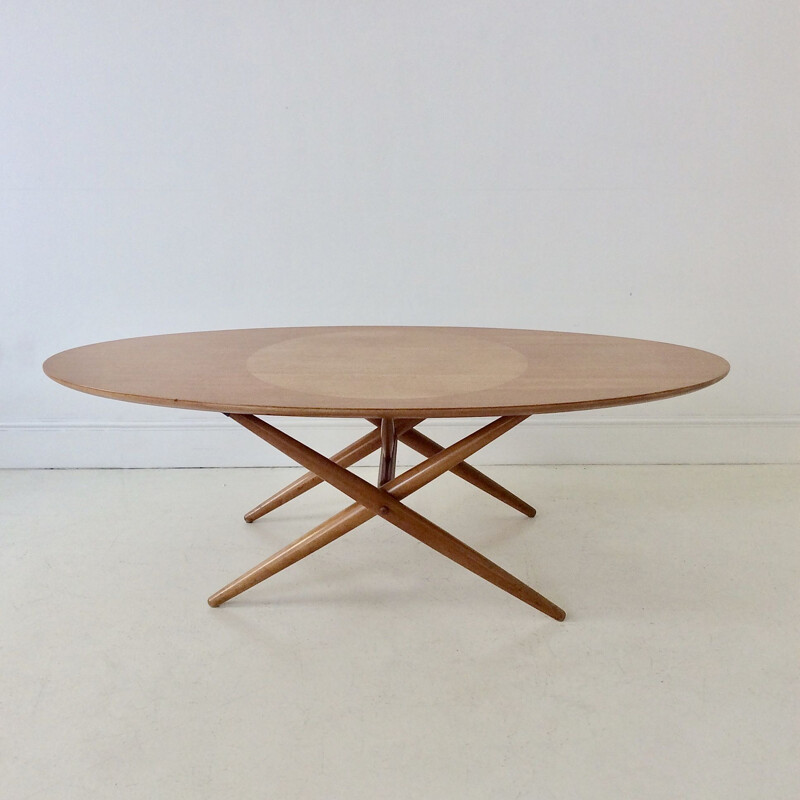 Table basse vintage Ovalette par Ilmari Tapiovaara pour Asko Oy Lahti 1954