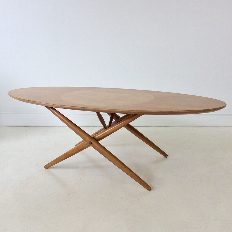 Table basse vintage Ovalette par Ilmari Tapiovaara pour Asko Oy Lahti 1954