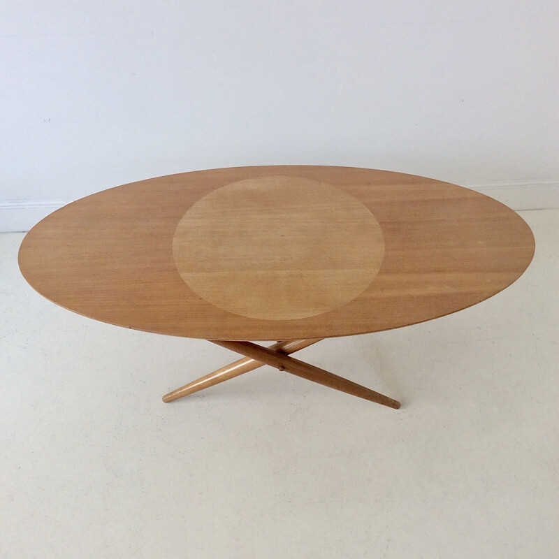 Table basse vintage Ovalette par Ilmari Tapiovaara pour Asko Oy Lahti 1954