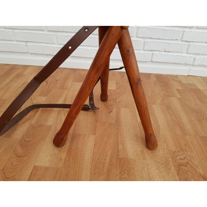 Vintage hunting stool in teak 1960