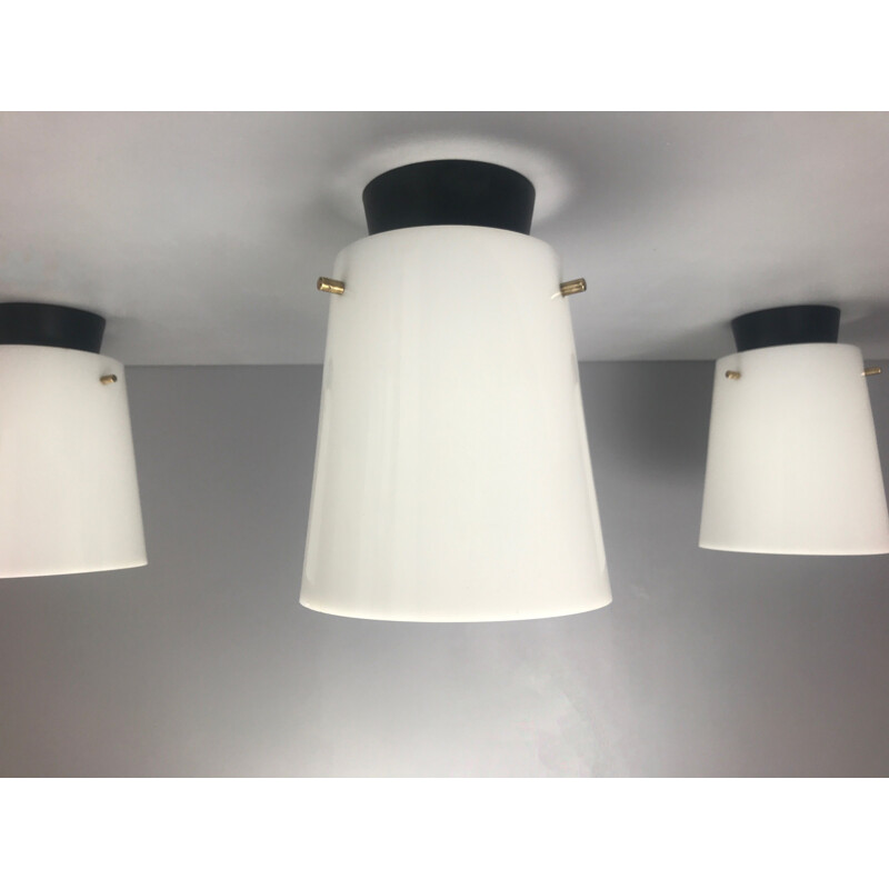 Set of 3 vintage ceiling lights Stilnovo 1950