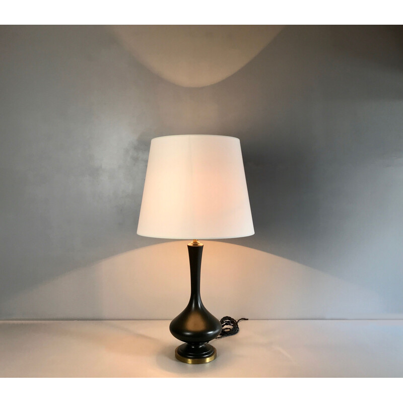 Vintage ceramic black lamp 1960s