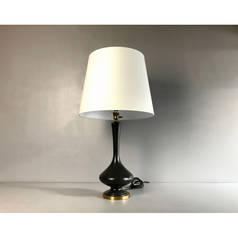 Vintage ceramic black lamp 1960s