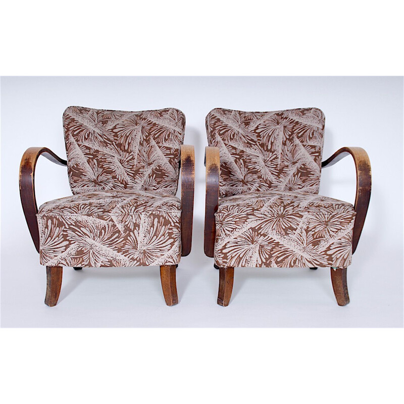 Pair of vintage armchairs by Jindrich Halabala 1950s