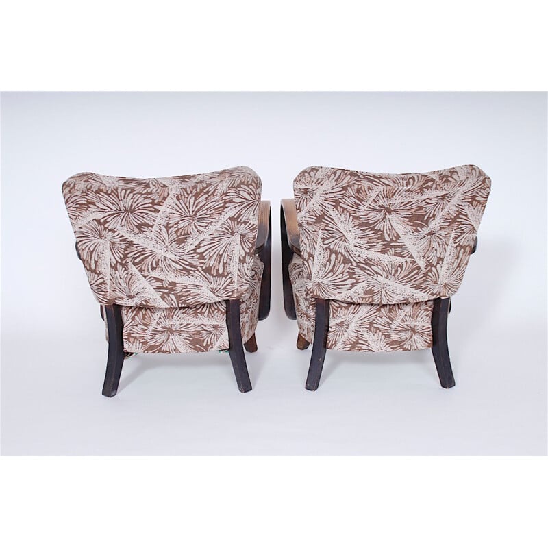 Pair of vintage armchairs by Jindrich Halabala 1950s