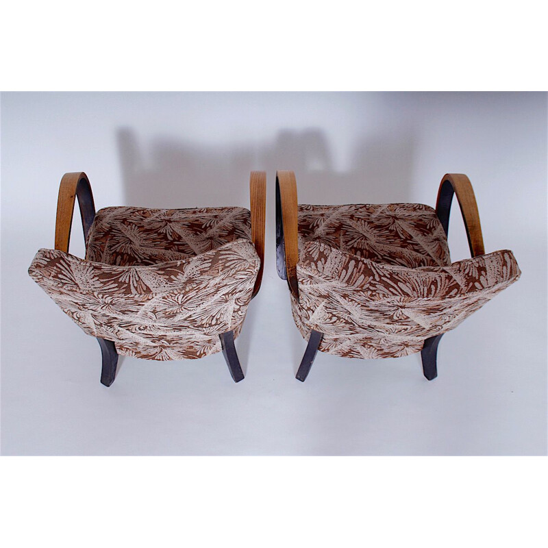 Pair of vintage armchairs by Jindrich Halabala 1950s