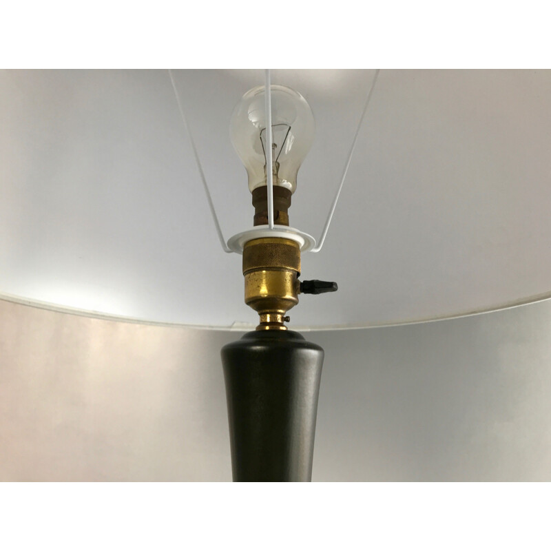 Lampe vintage en céramique noir 1960