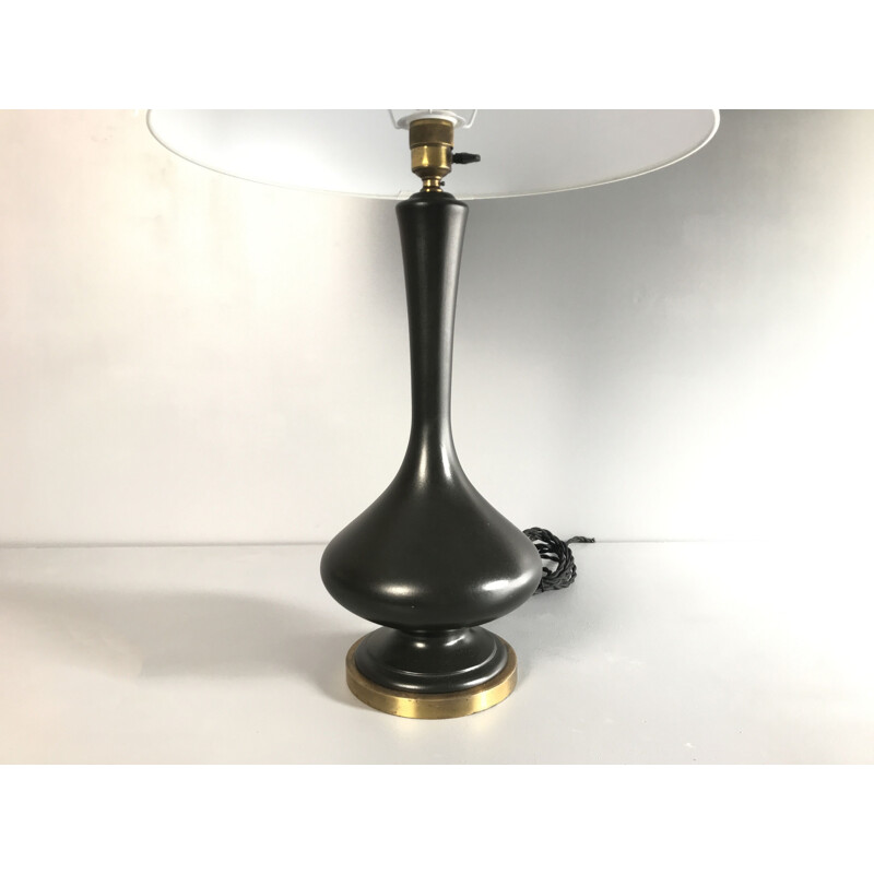 Vintage ceramic black lamp 1960s