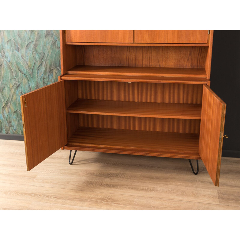 Vintage scandinavian highboard in teakwood and steel 1950