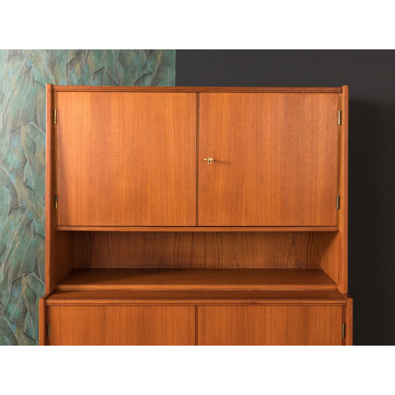 Vintage scandinavian highboard in teakwood and steel 1950