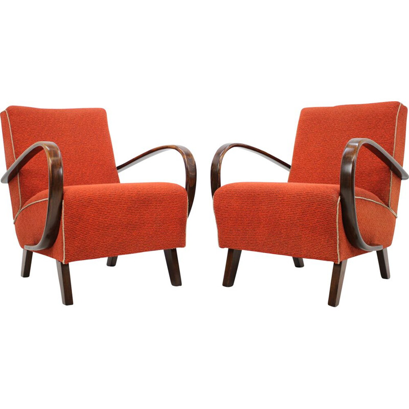 2 vintage armchairs by Jindřich Halabala,1950