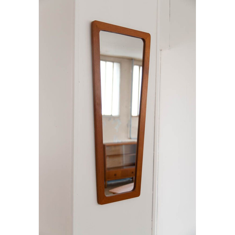 Vintage mirror in teak flare Scandinavian 1960s