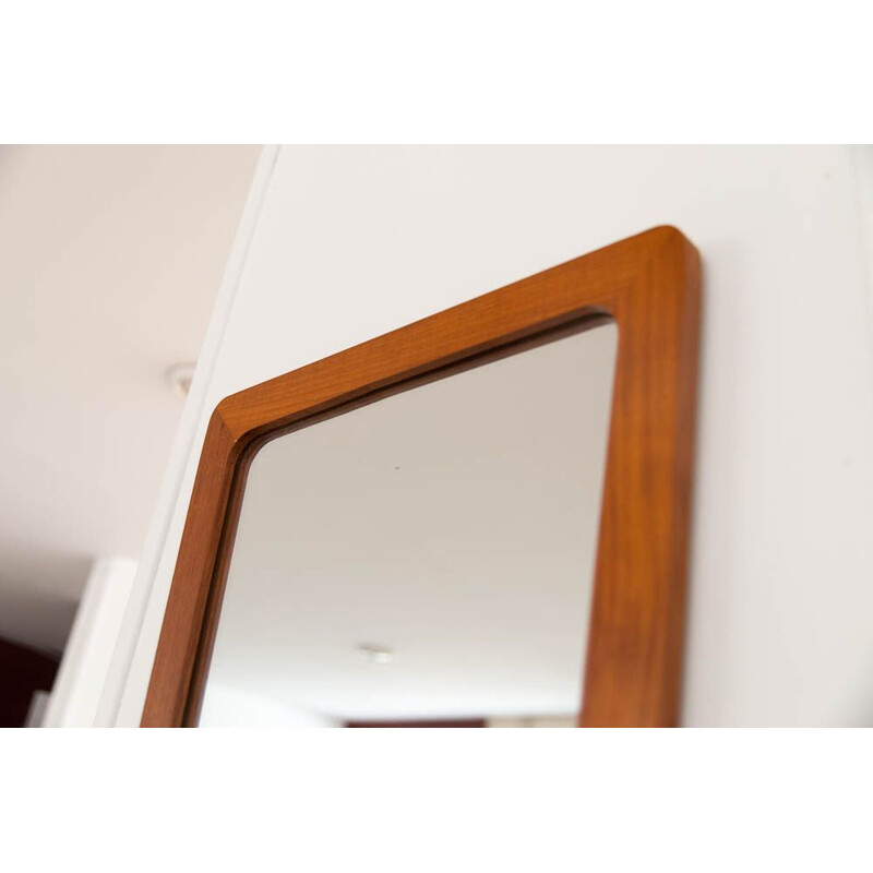 Vintage mirror in teak flare Scandinavian 1960s