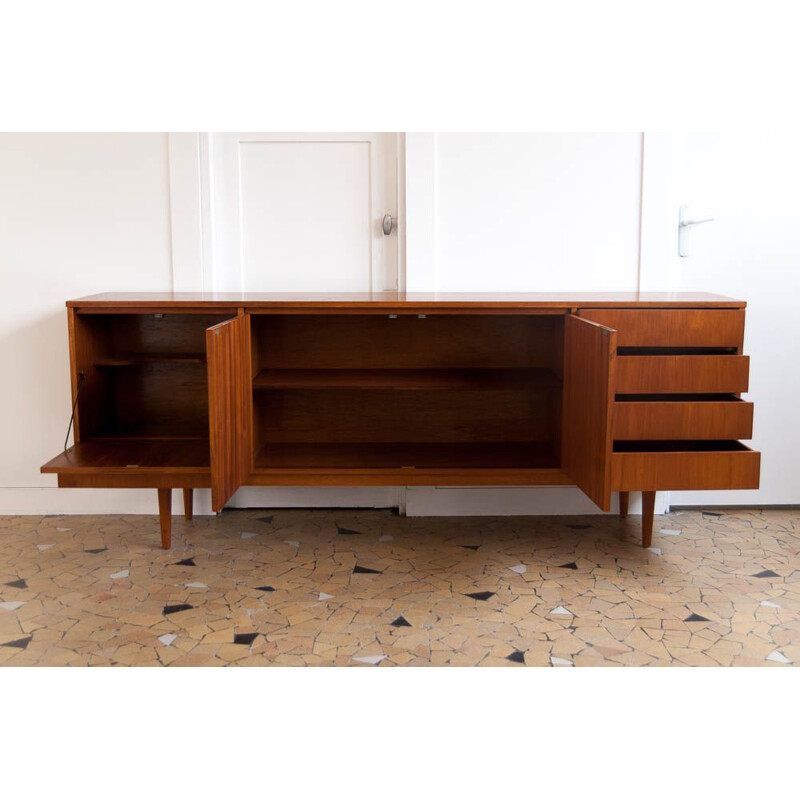 Enfilade vintage en teck scandinave 1960s