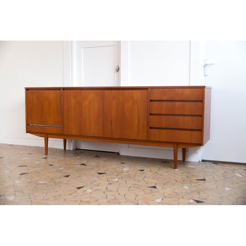 Enfilade vintage en teck scandinave 1960s