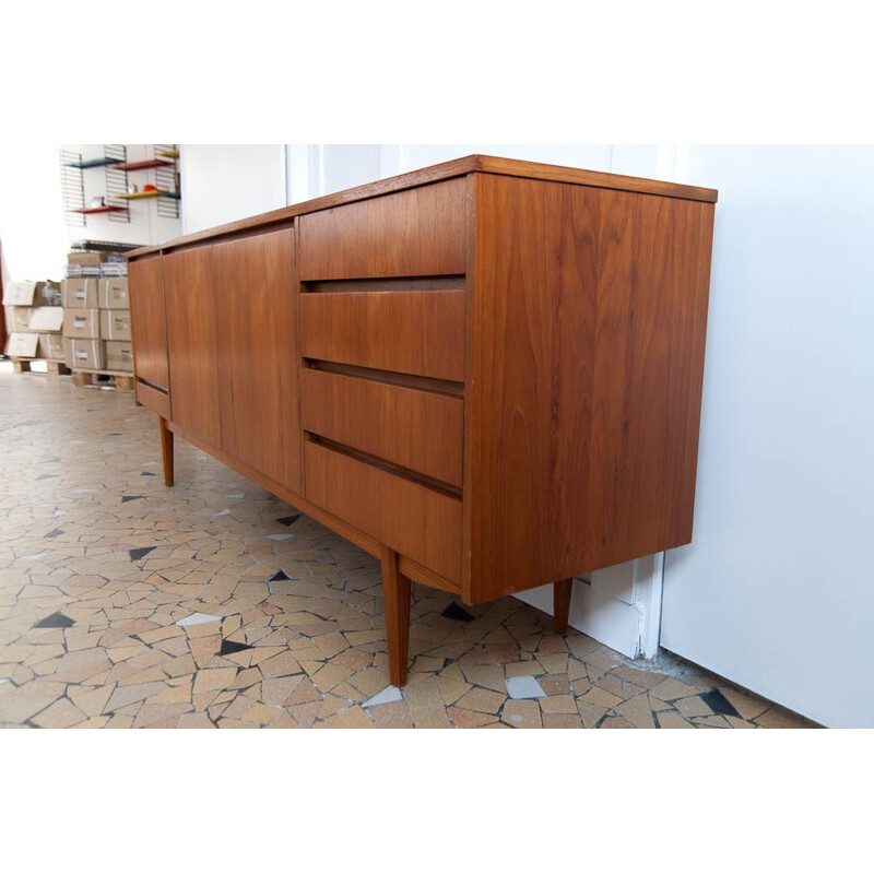 Enfilade vintage en teck scandinave 1960s