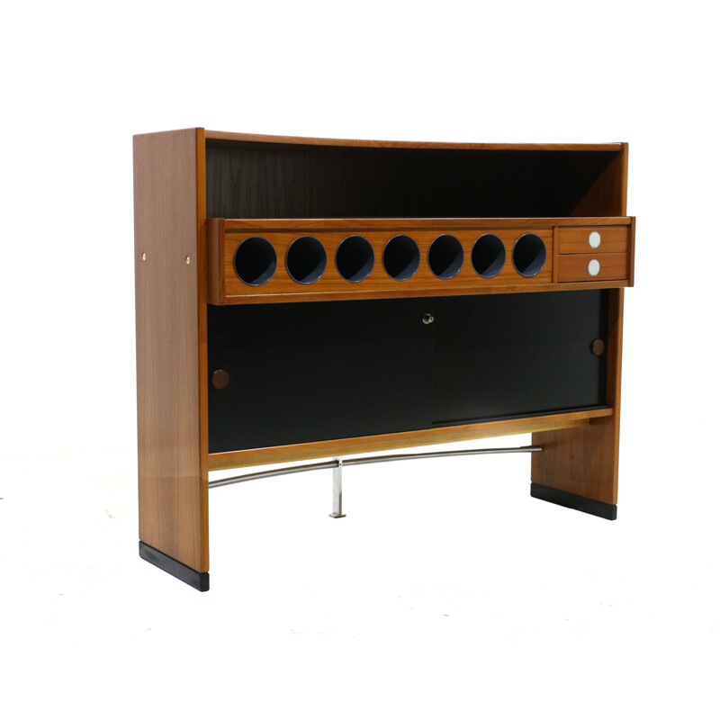 Vintage mobile bar in teak by Dyrlund-Smith Denmark 1970s